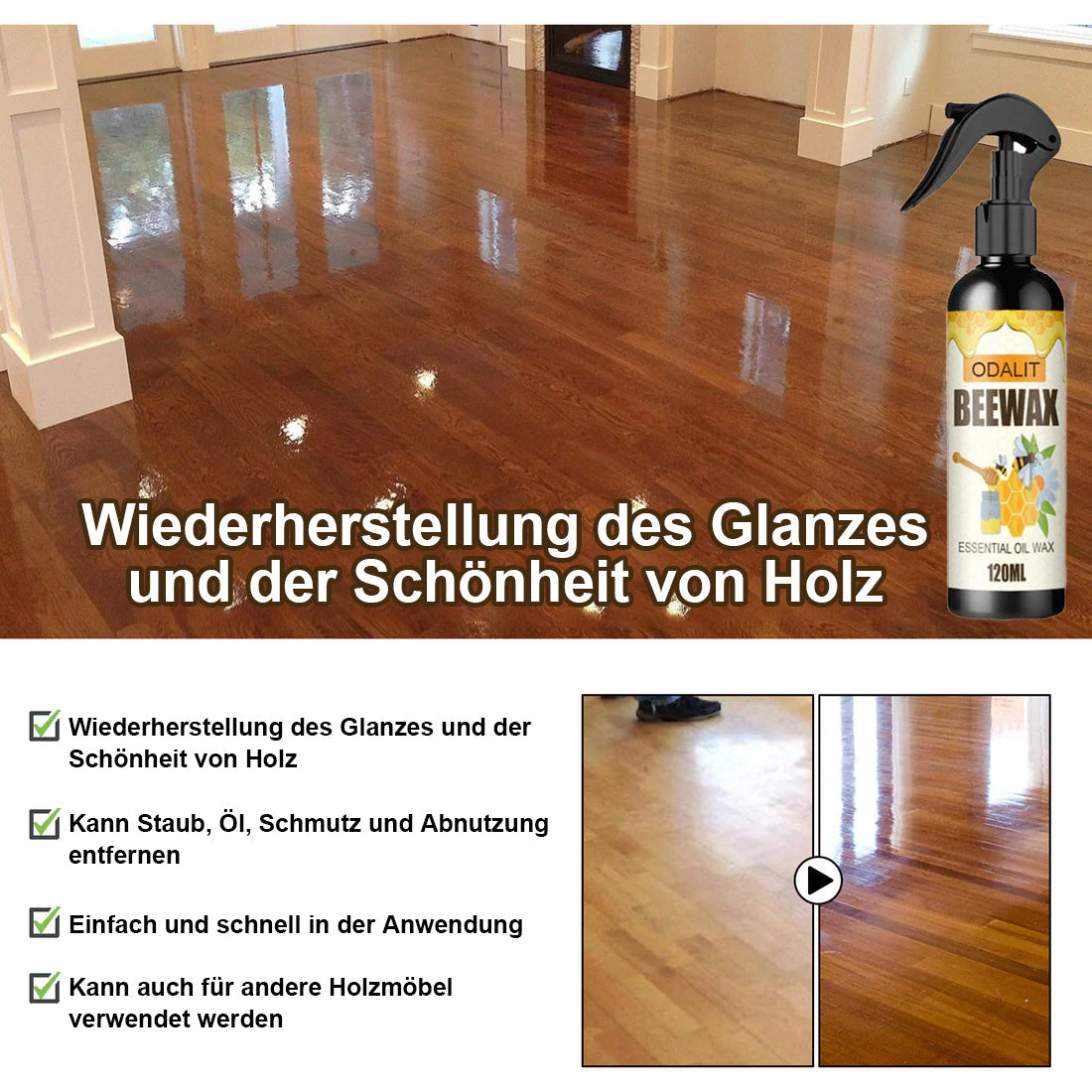 HiveGlow™ – Natürlicher mikromolekularer Bienenwachsspray für sanfte Pflege [1 + 1 Gratis]