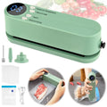Green 3-in-1 kabelloses Mini-Vakuumiergerät with digital display showing multiple functions