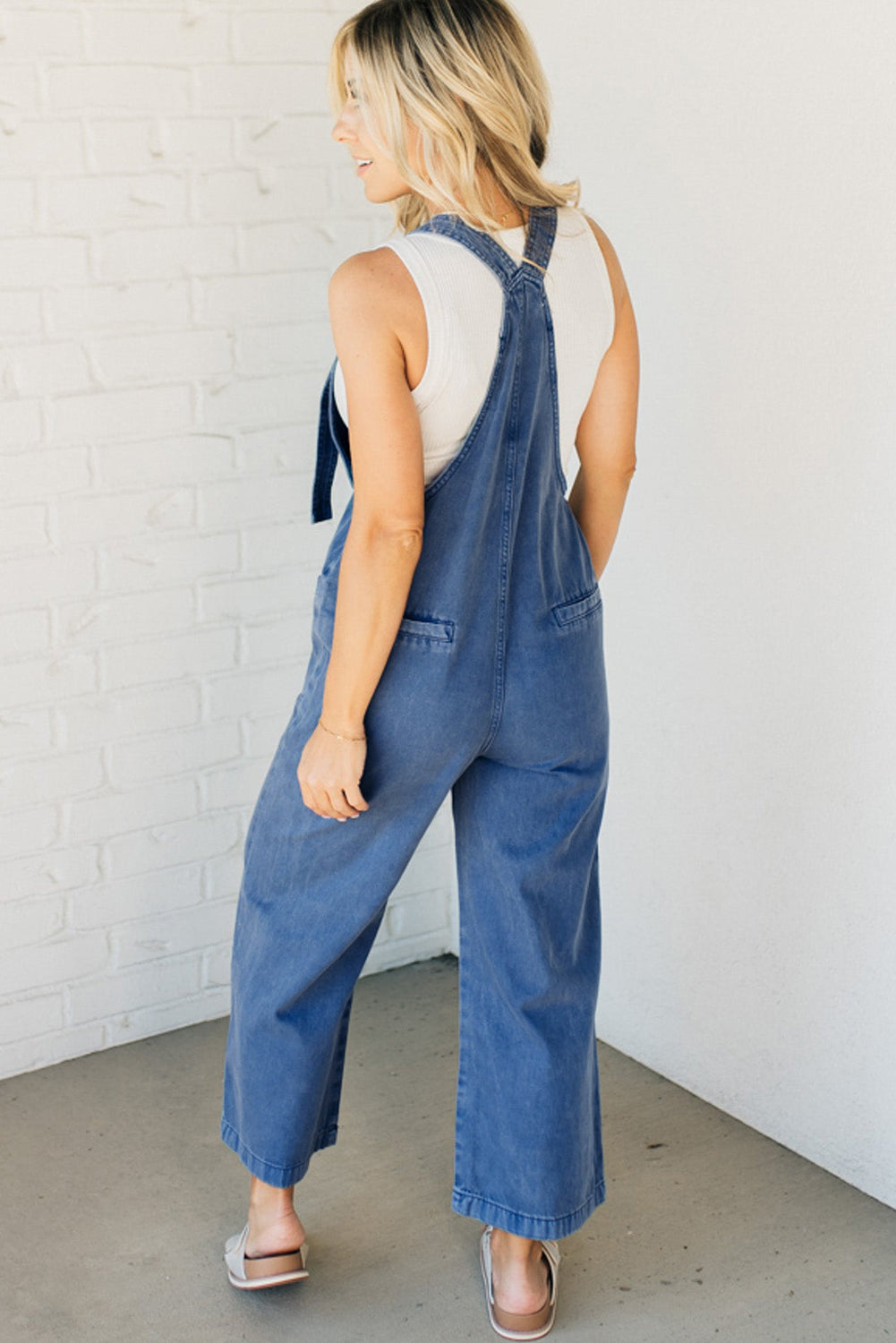 Latzhose aus Denim in Preußischblau Für Frauen