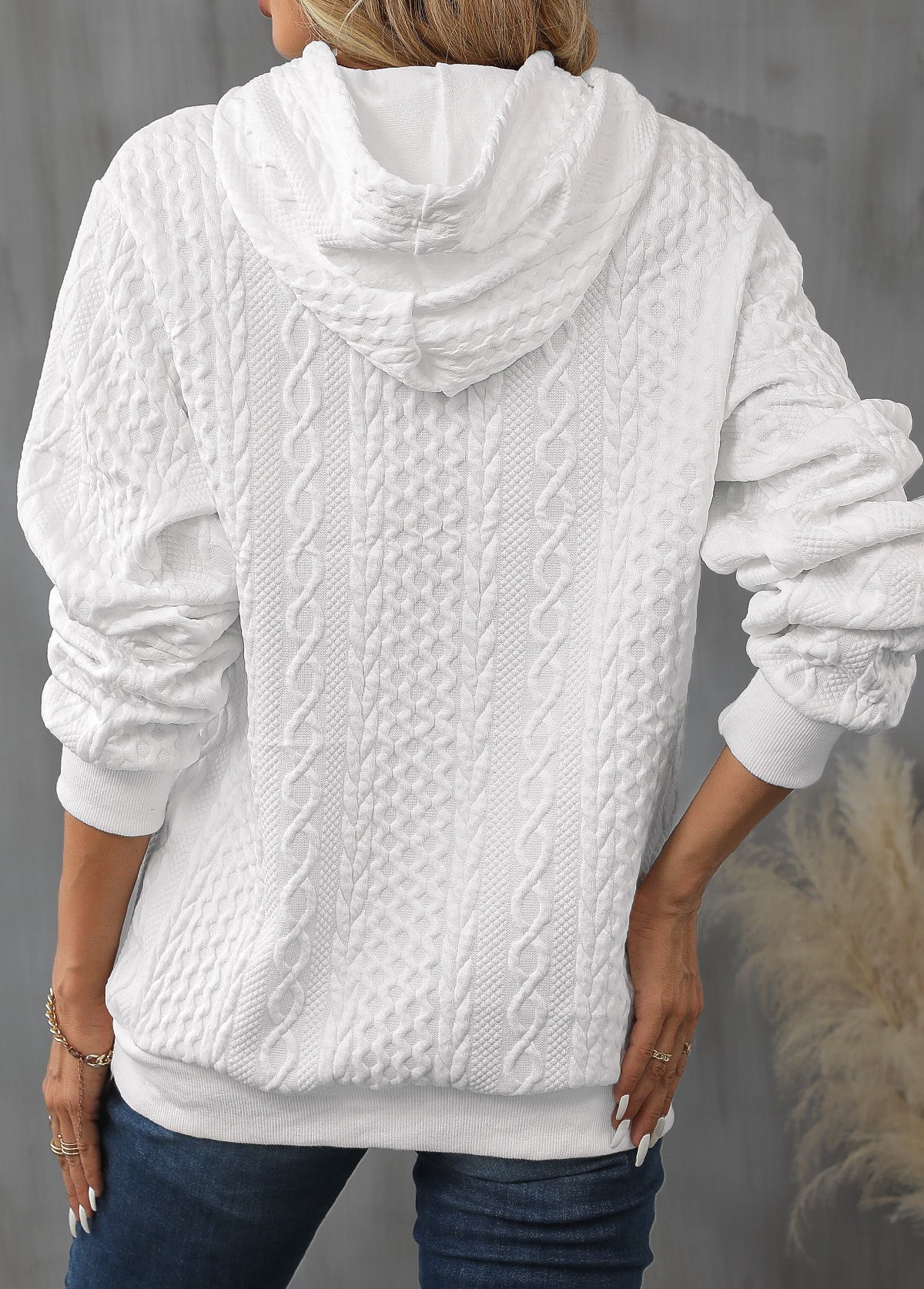 Hoodie Mit Kordelzug Und Langem Ärmel Für Frauen