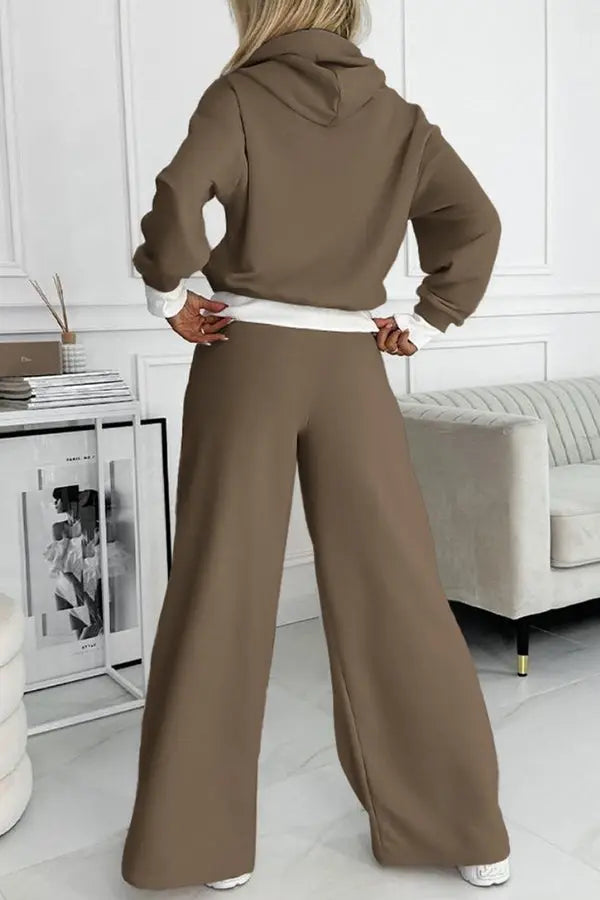 Damen Kapuzenpullover und weites Hosen-Set