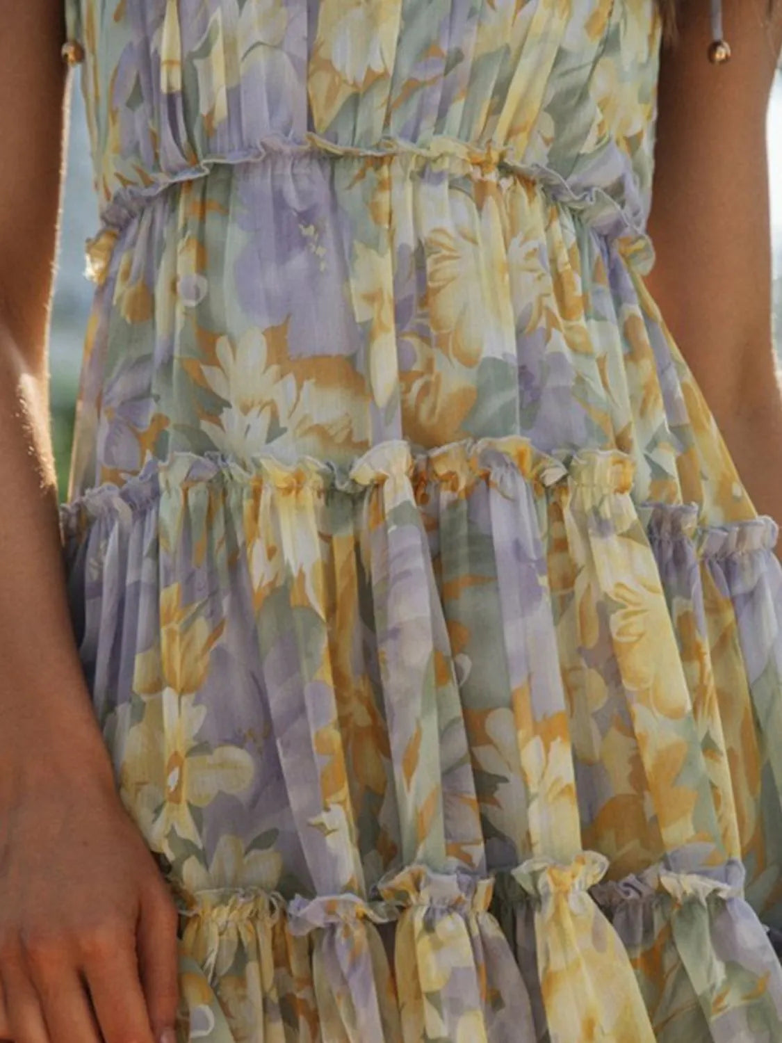 Faeryn | Minikleid mit Volants und Karree-Ausschnitt