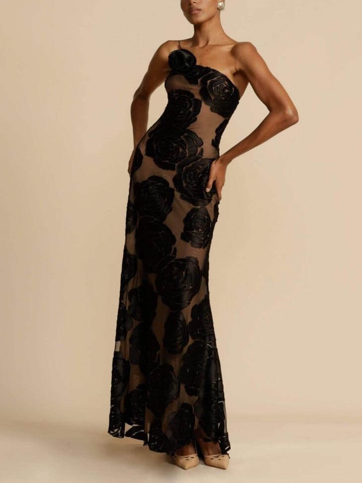 Elegantes Blumen-Maxikleid Für Frauen