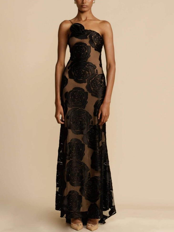 Elegantes Blumen-Maxikleid Für Frauen