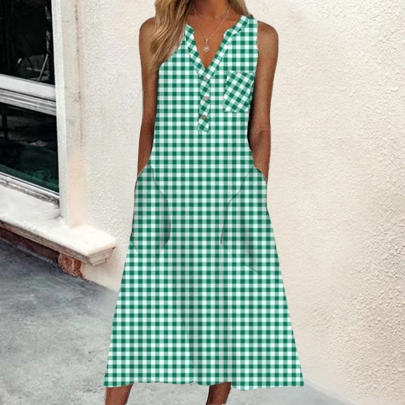 Bravina | Ärmelloses V-Ausschnitt-Kleid