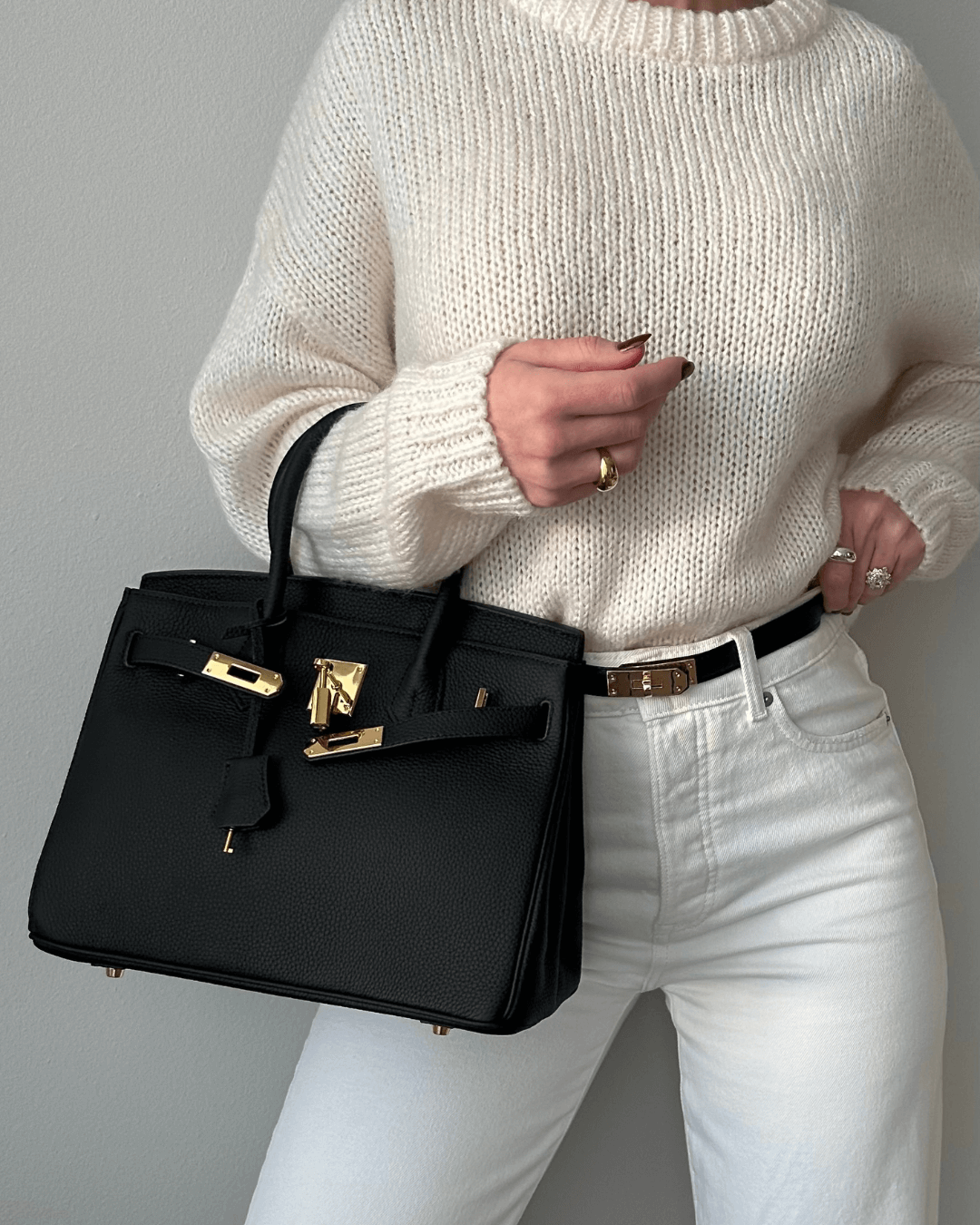 Edle Lederhandtasche mit anspruchsvollem Design für Damen