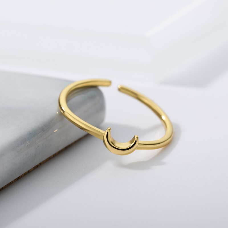 Kleiner Halbmond Ästhetischer Ring Für Damen