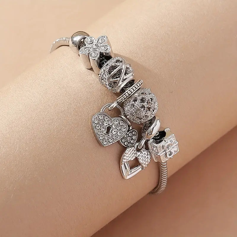 Modisches Armband mit Strasssteinen und Blumen für Damen