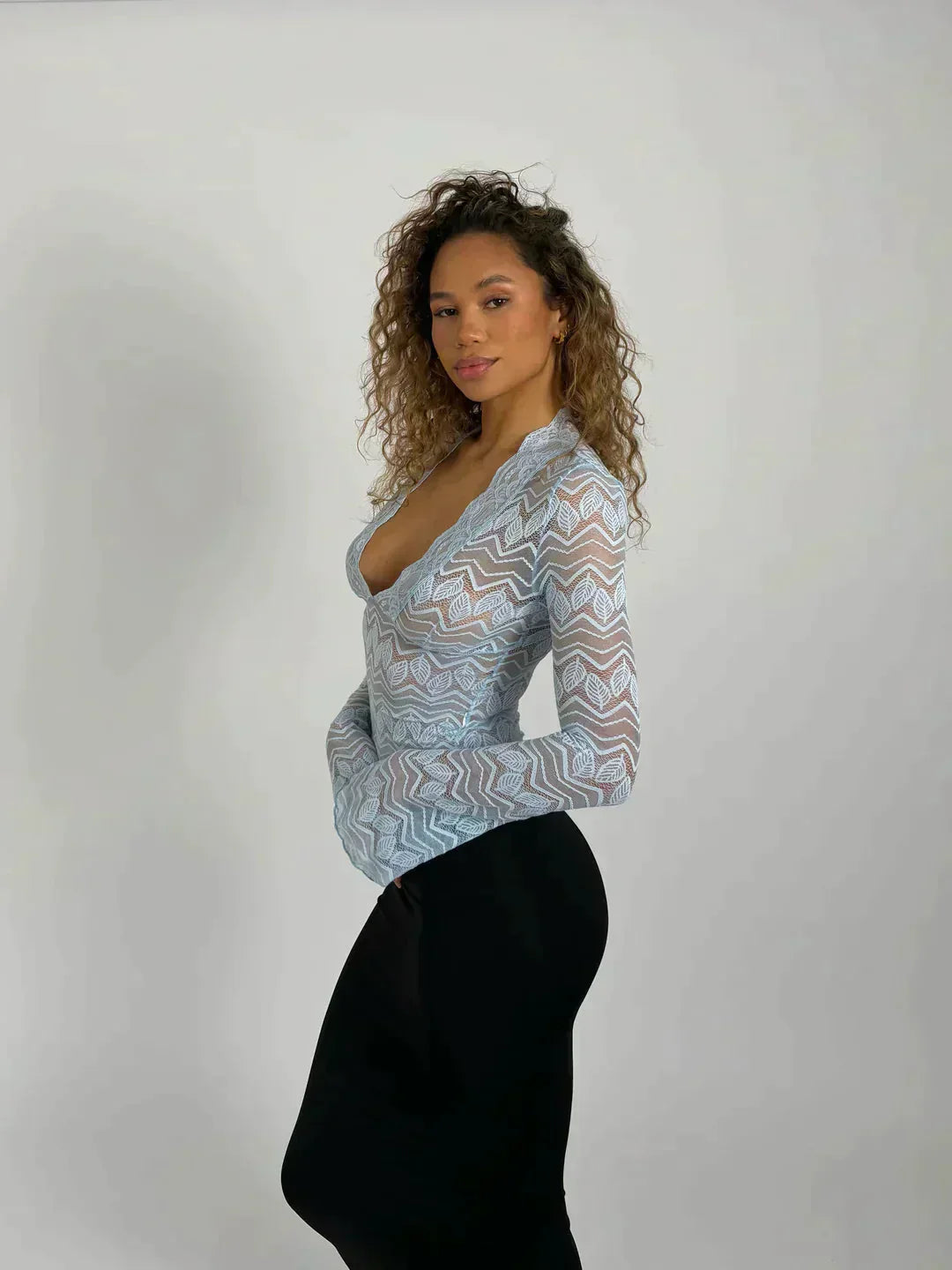 Spitzenbesetztes Crop-Top für Frauen