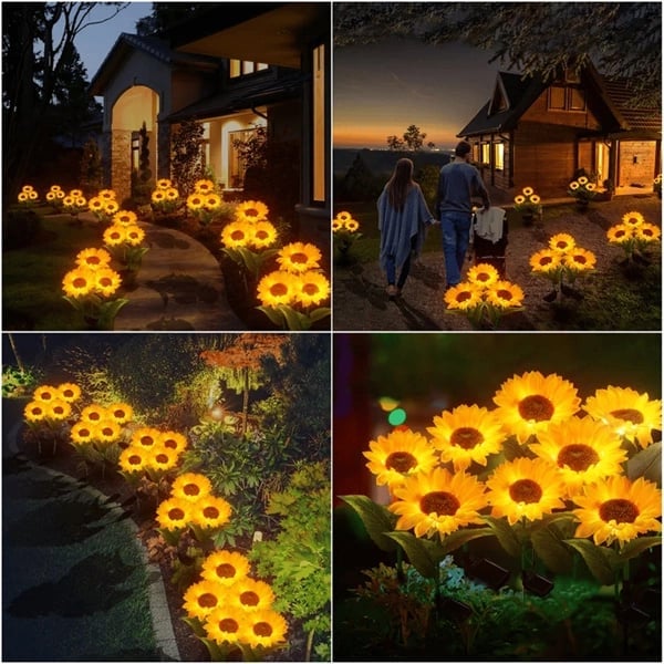 Solar Gartenleuchten Sonnenblumen Warmweiß Außenbeleuchtung Wetterfest product image 2