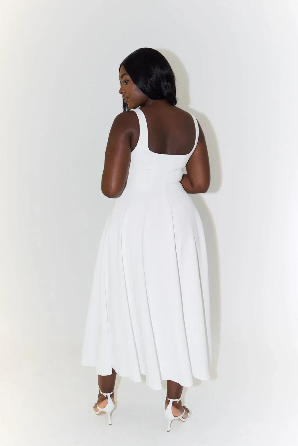 Calandra | Midikleid mit quadratischem Ausschnitt