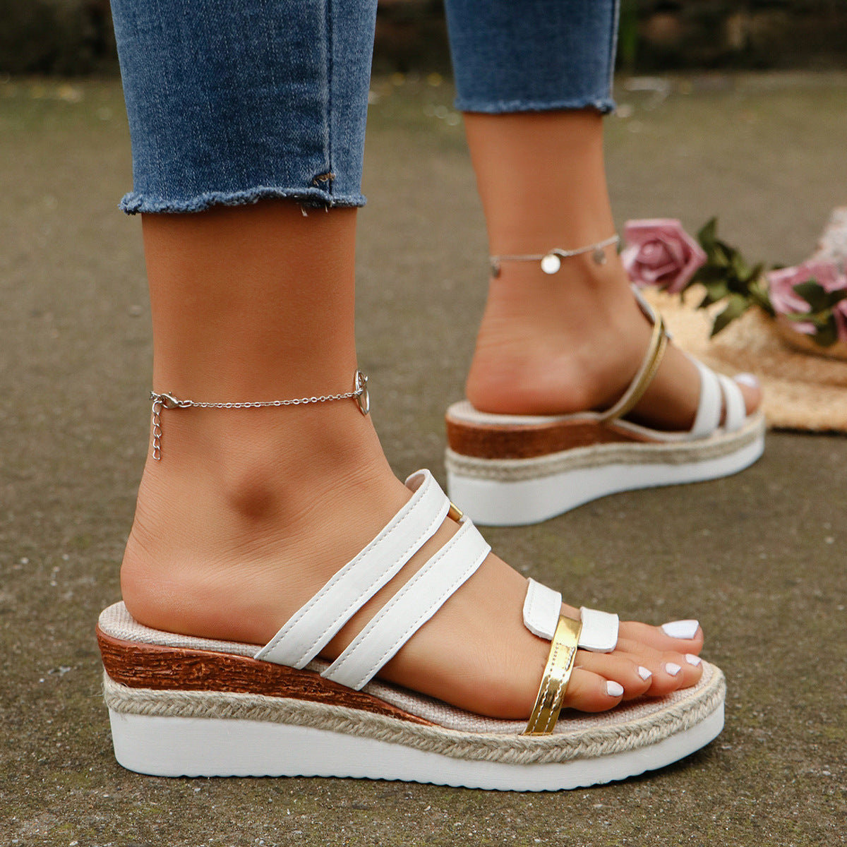 Telesia | Modische Wedges Sandalen