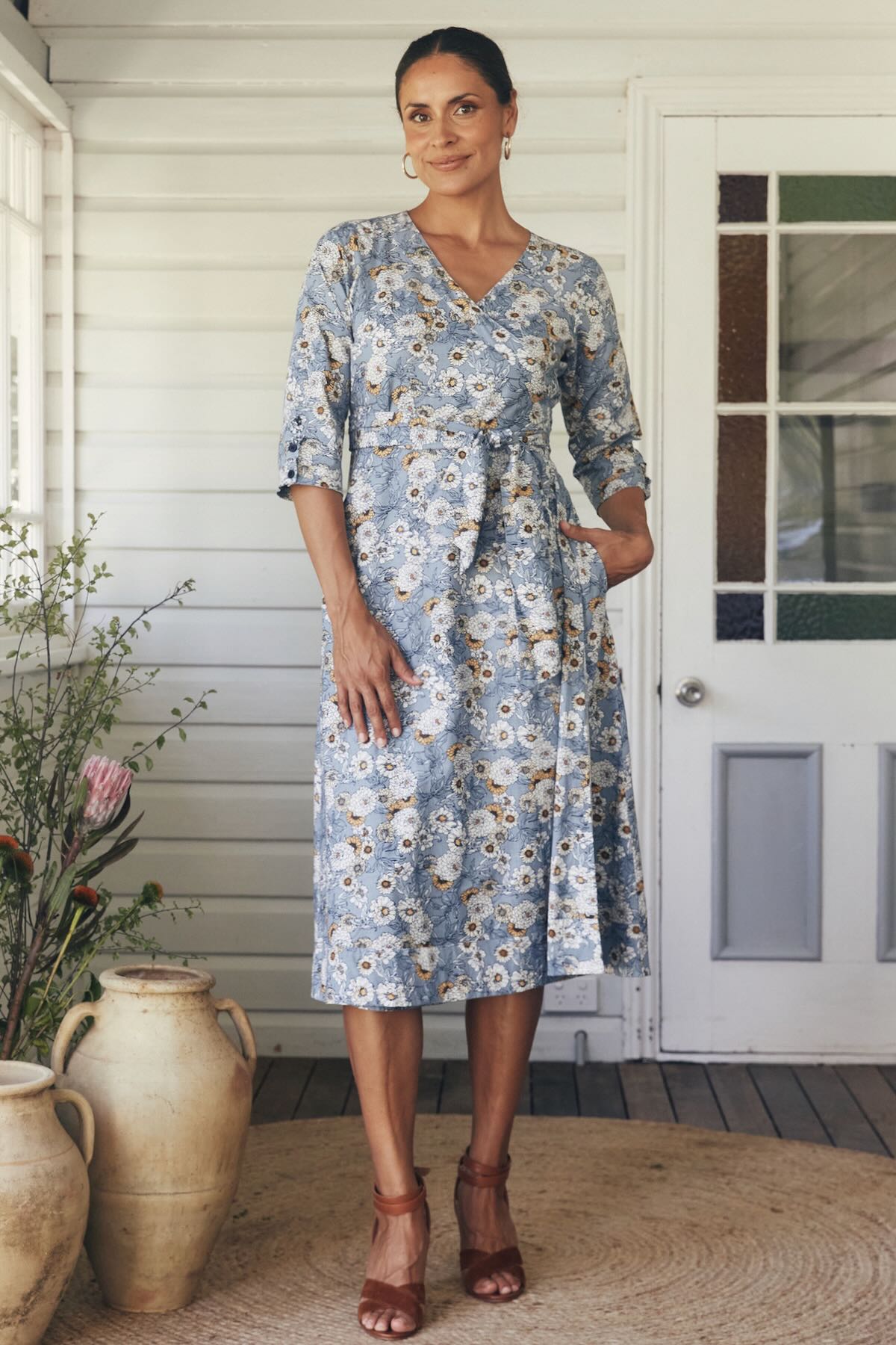 Farida | Wickelkleid mit Bindegürtel