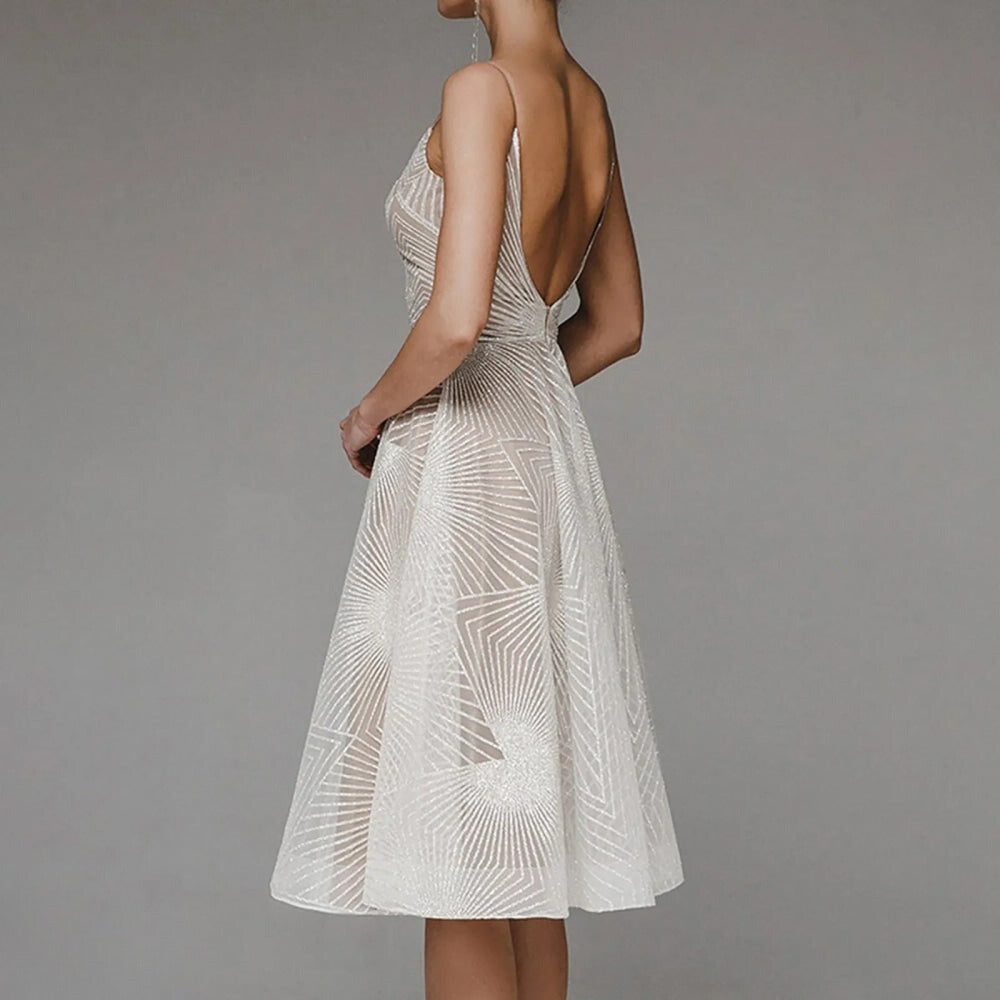 Aldith | Elegantes besticktes Midikleid