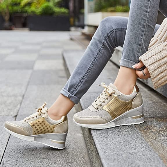 Trendige High-Heel-Sneaker mit Keildesign Für Frauen