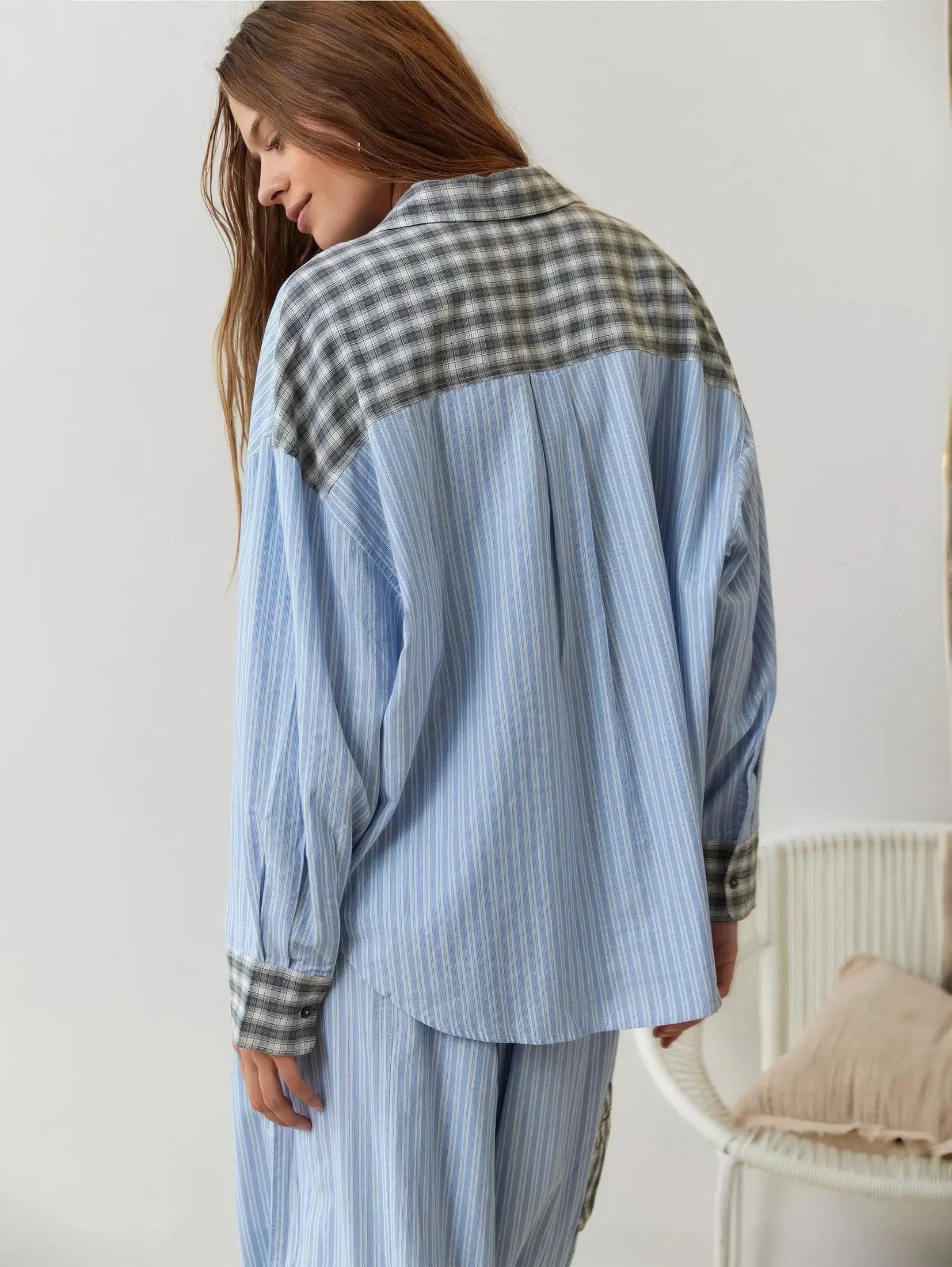 Locker geschnittenes Pyjama-Set mit Spitzen-Details Für Frauen