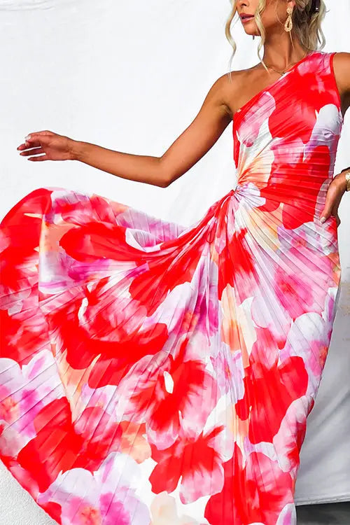 Plissiertes Sommerkleid mit fließendem Design und leichtem Stoff für Frauen