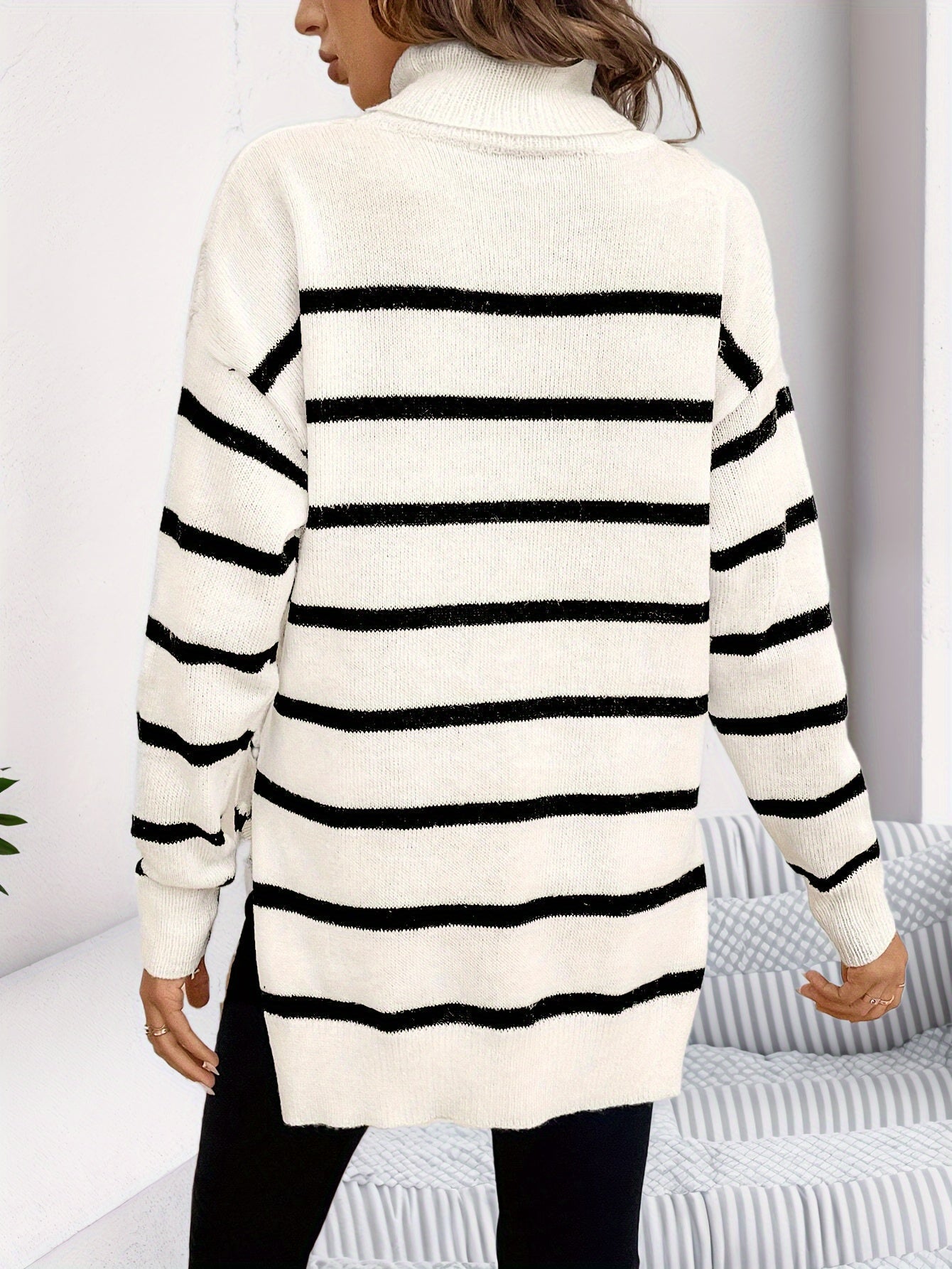 Alaiza | Gestreifter Rollkragenpullover