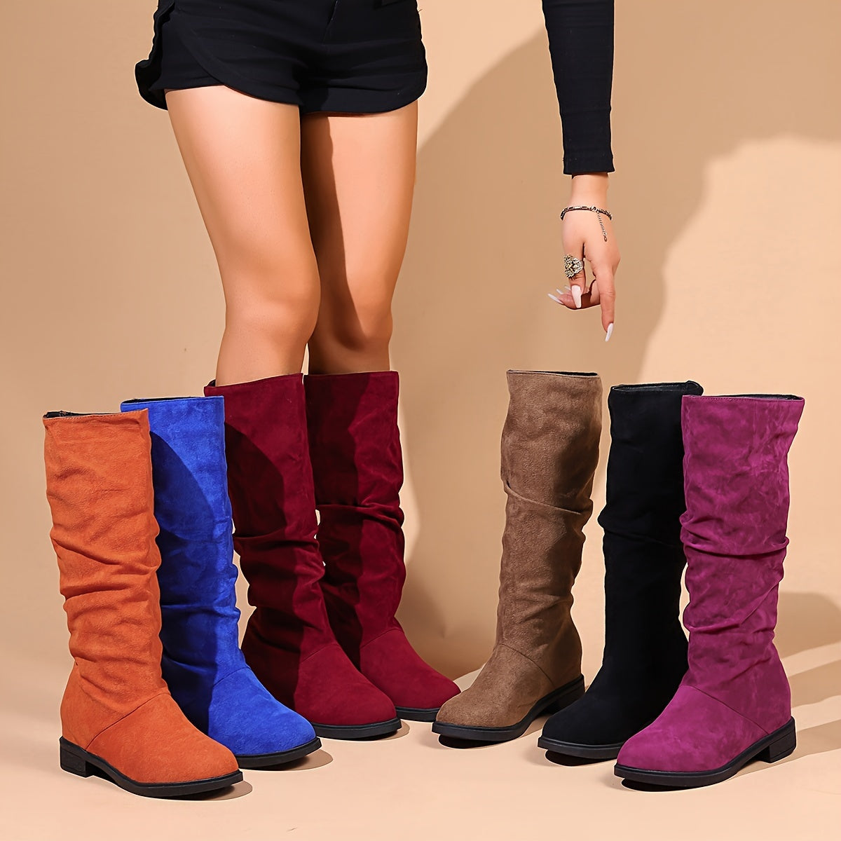 Stiefel mit rundem Zeh und mittlerer Schafthöhe Für Frauen