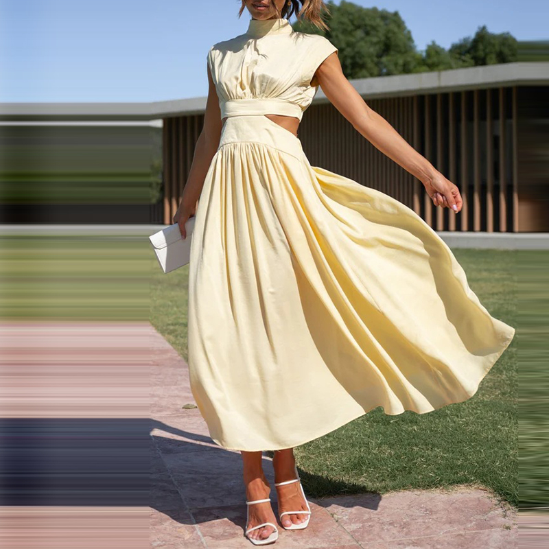 Delphina | Sommer Maxikleid mit Taillierung