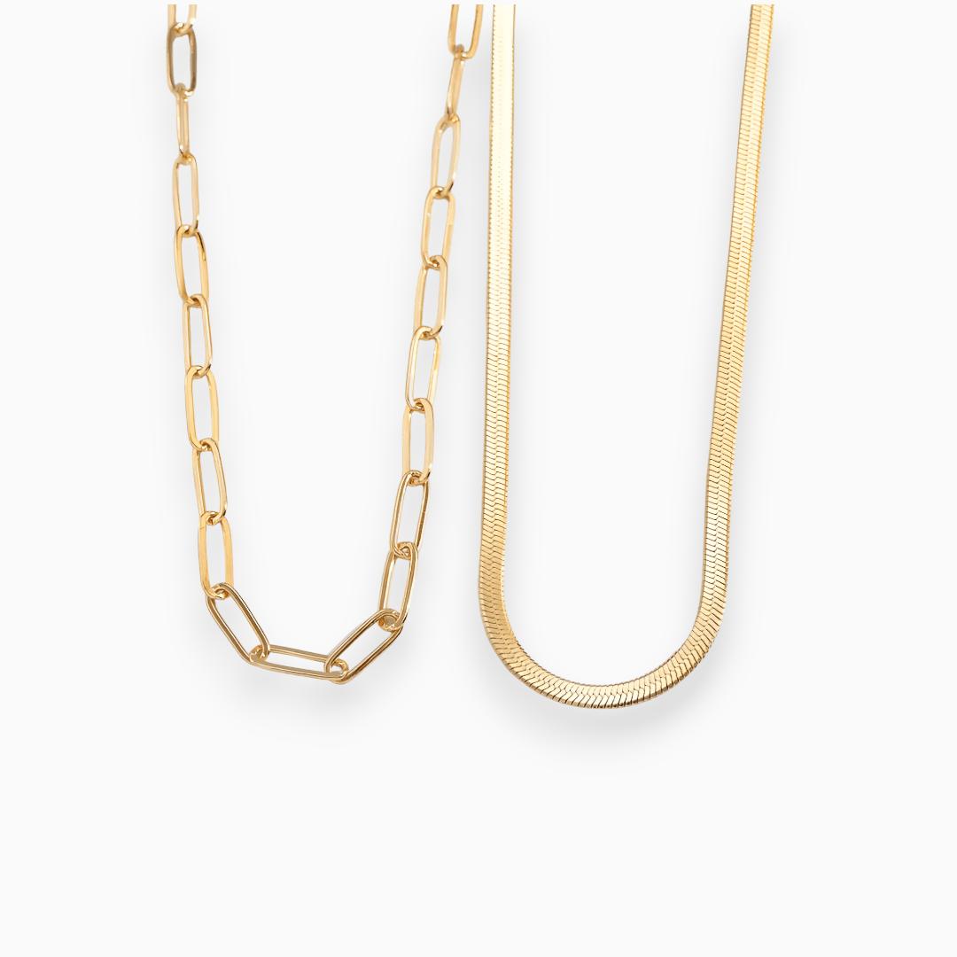 Goldener zweiteiliger Schlangen Choker für Damen