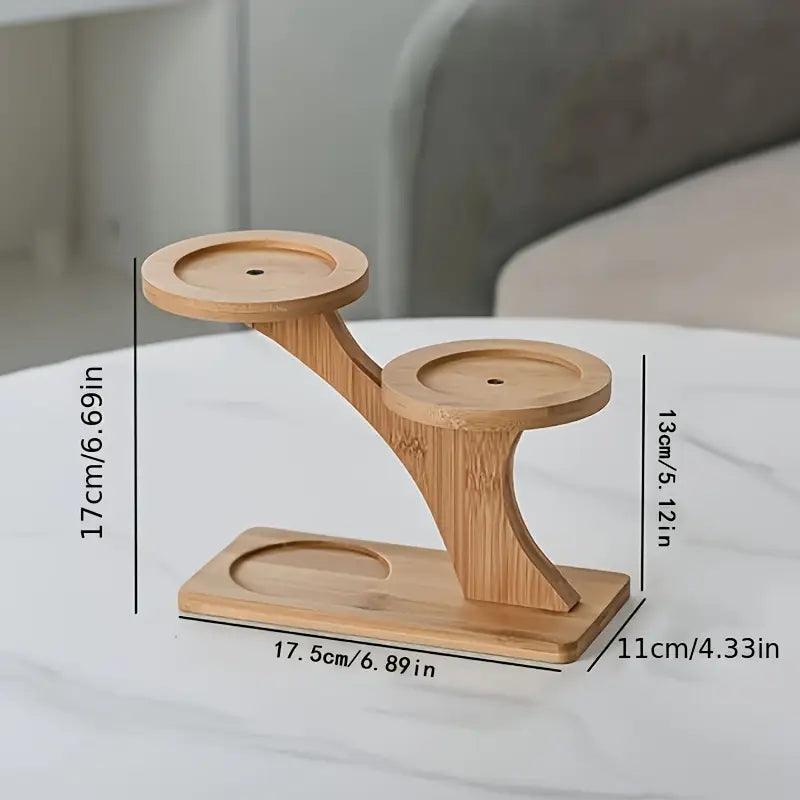 Bambus-Pflanzenständer mit zwei Ablagen auf verschiedenen Höhen product image 5