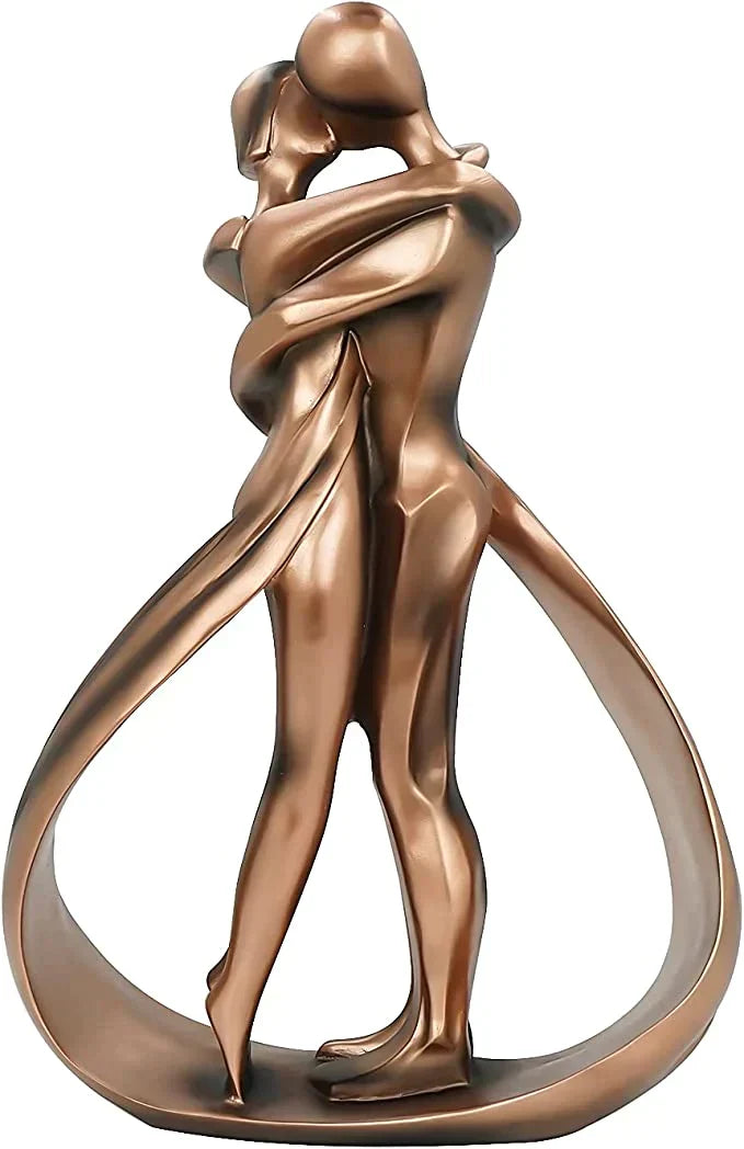 Dekorative Skulptur Bronzeton – Zwei Figuren, zeitloses Design product image 3