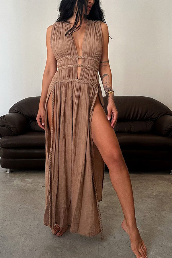Boho-Maxikleid gefertigt aus weichen, atmungsaktiven Stoffen Für Frauen