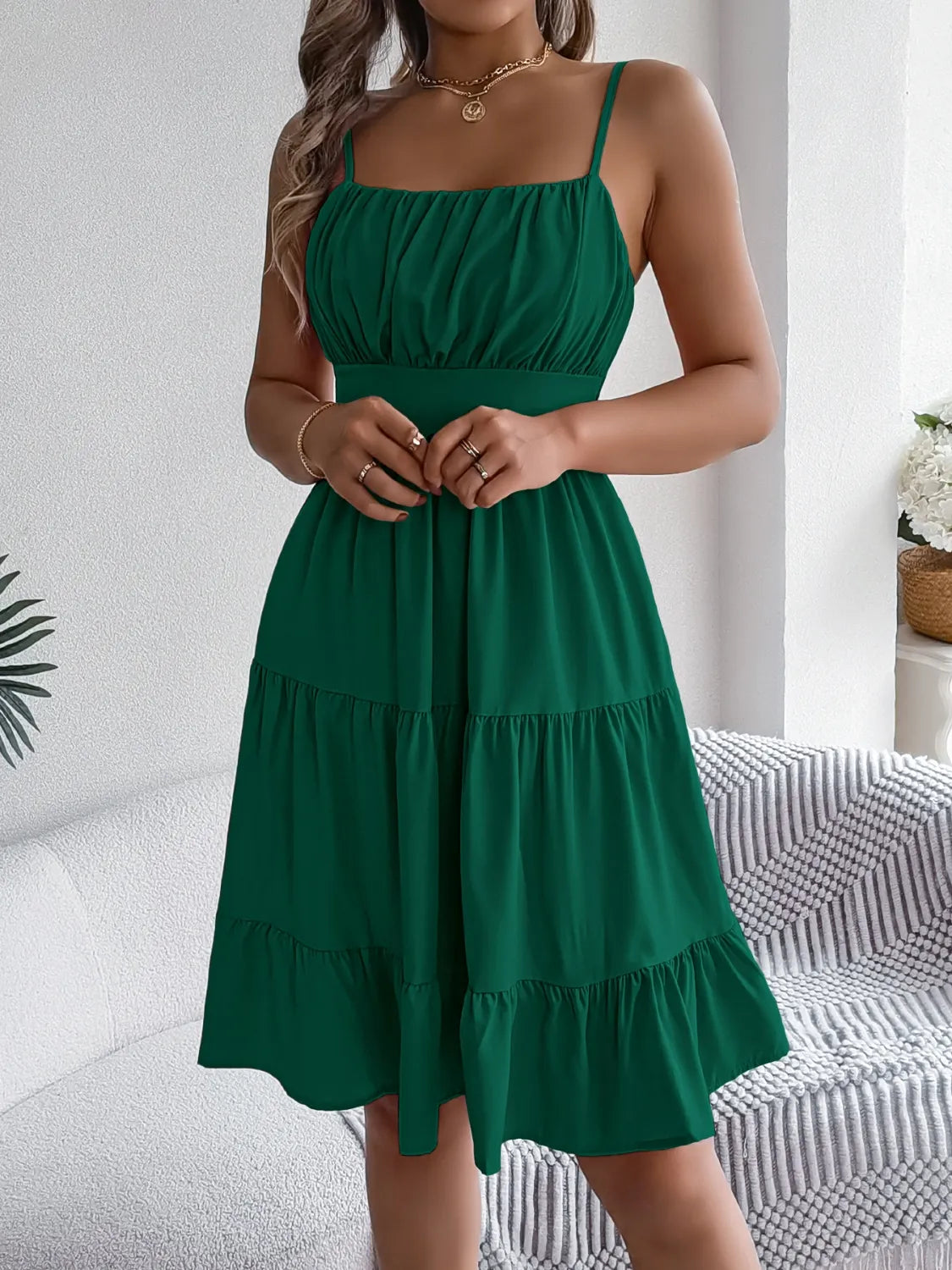 Gaelle | Stufenkleid mit gesmoktem Rücken