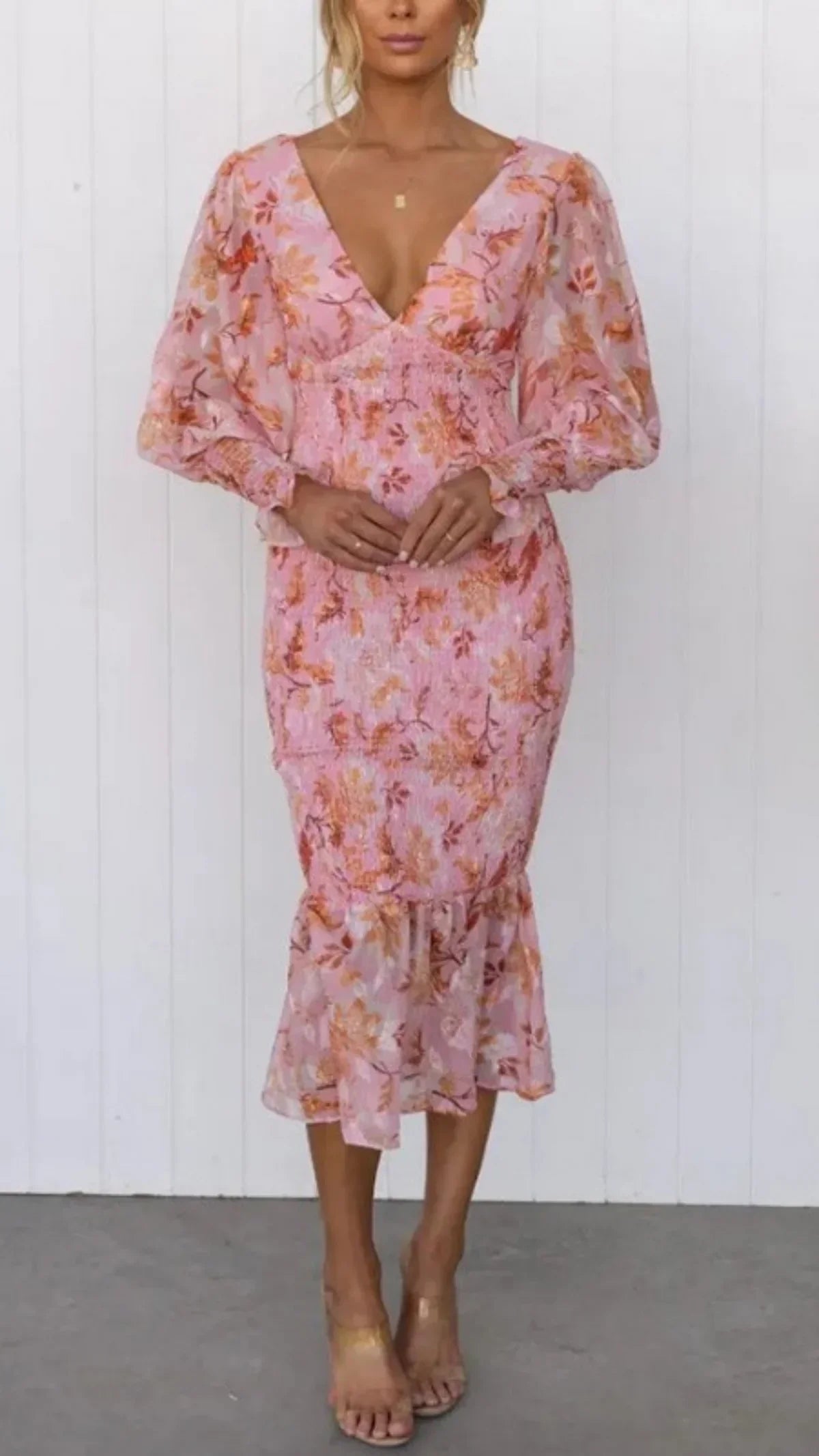 Leicht und komfortabel Midikleid mit Blumenmuster Für Frauen
