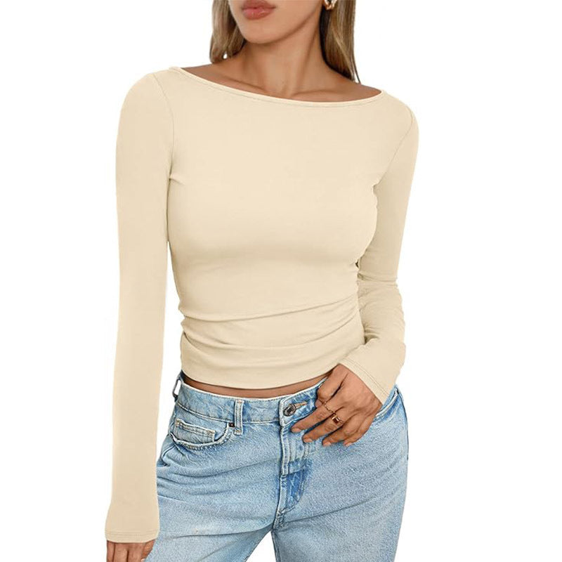 Langarm-Slim-Fit-T-Shirt für Frauen