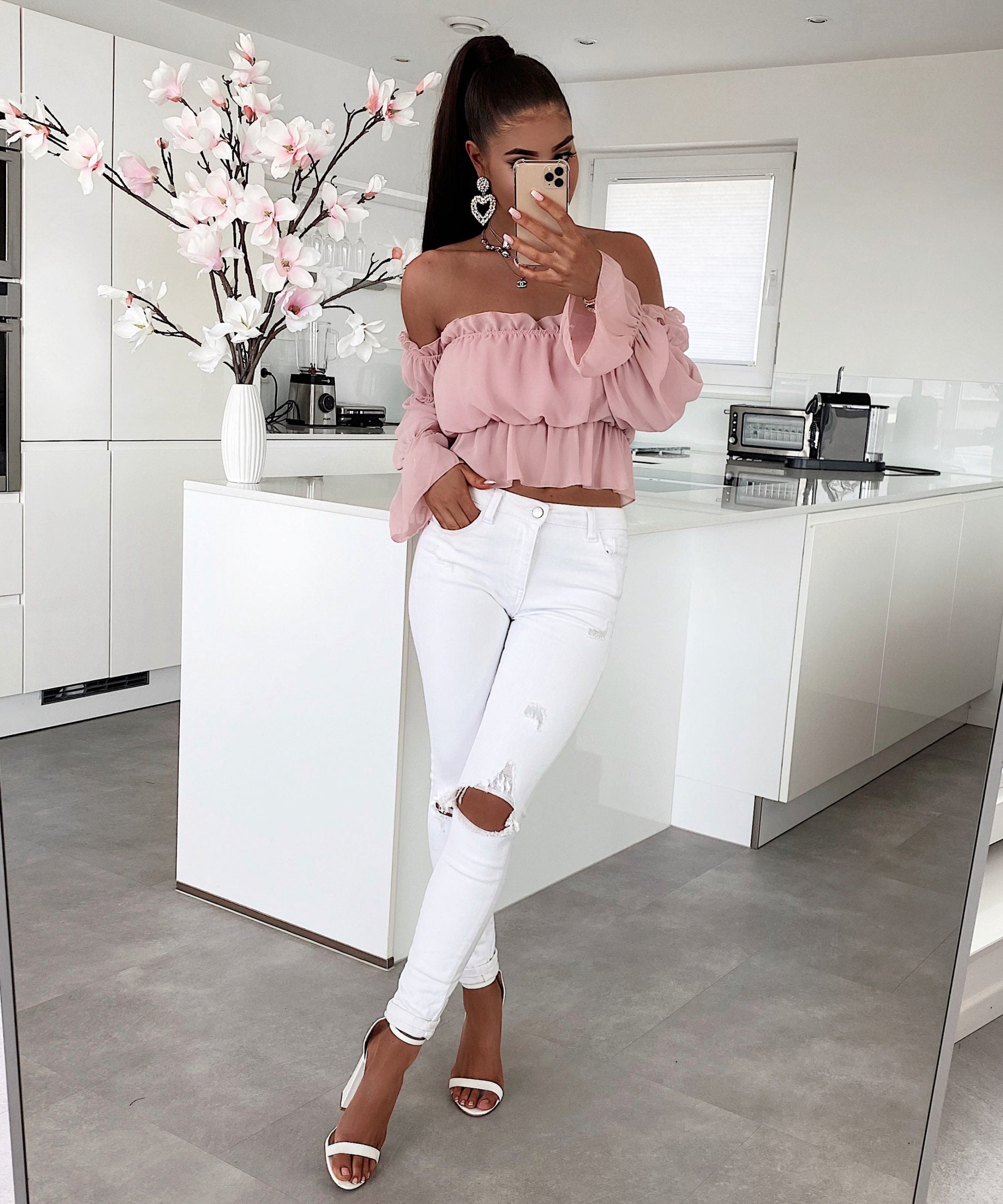 Crop Rosa Top mit verspielter Eleganz für Frauen