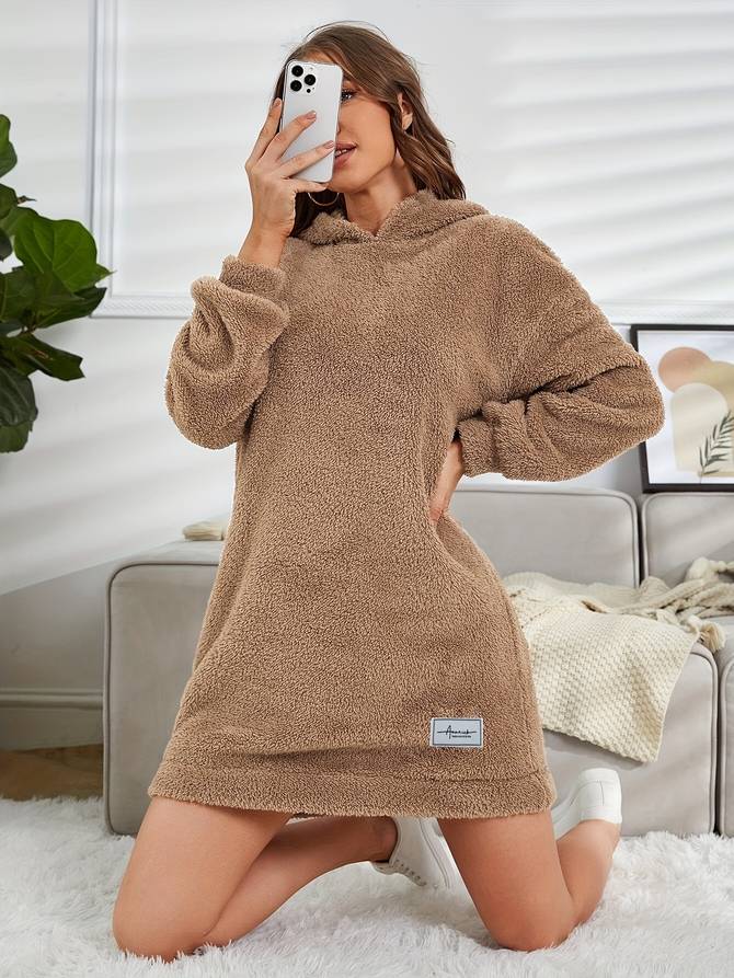 Gemütlicher Teddy Hoodie Für Herbstwärme Für Frauen