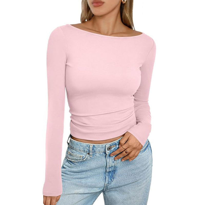 Langarm-Slim-Fit-T-Shirt für Frauen