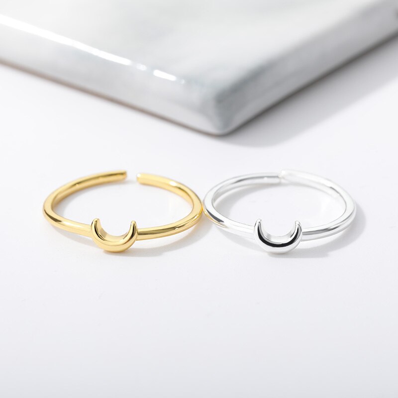 Kleiner Halbmond Ästhetischer Ring Für Damen