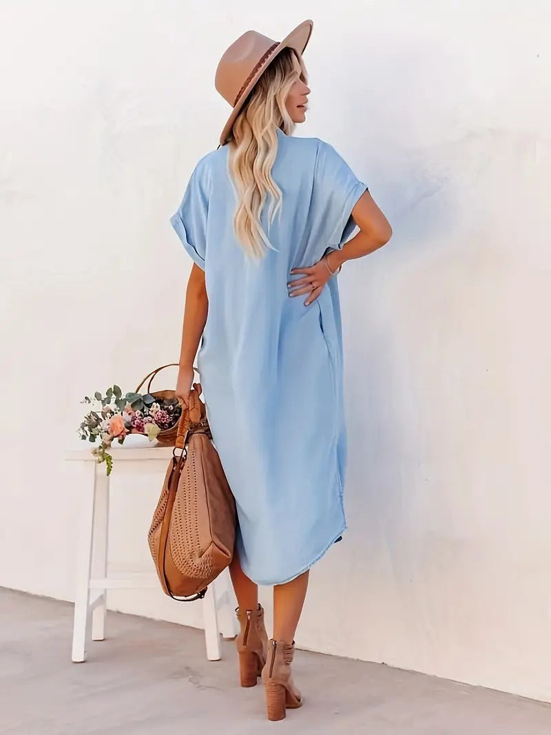 Lässiges weiches Jeanskleid für Damen