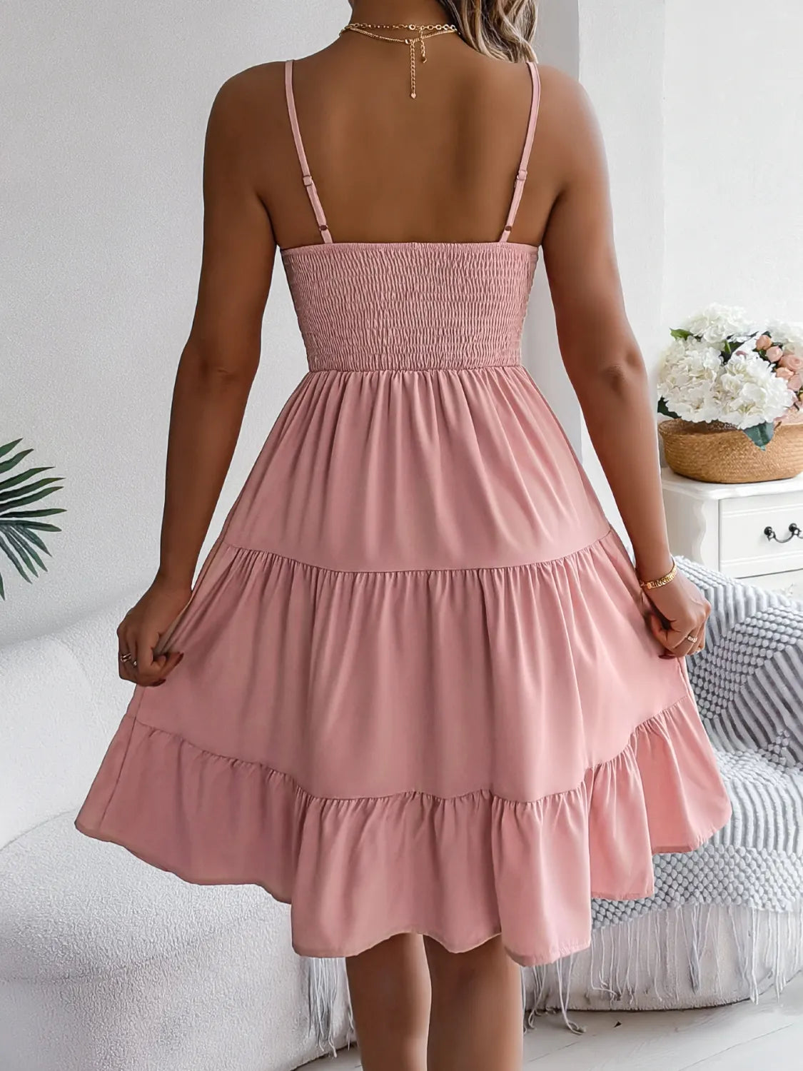 Gaelle | Stufenkleid mit gesmoktem Rücken