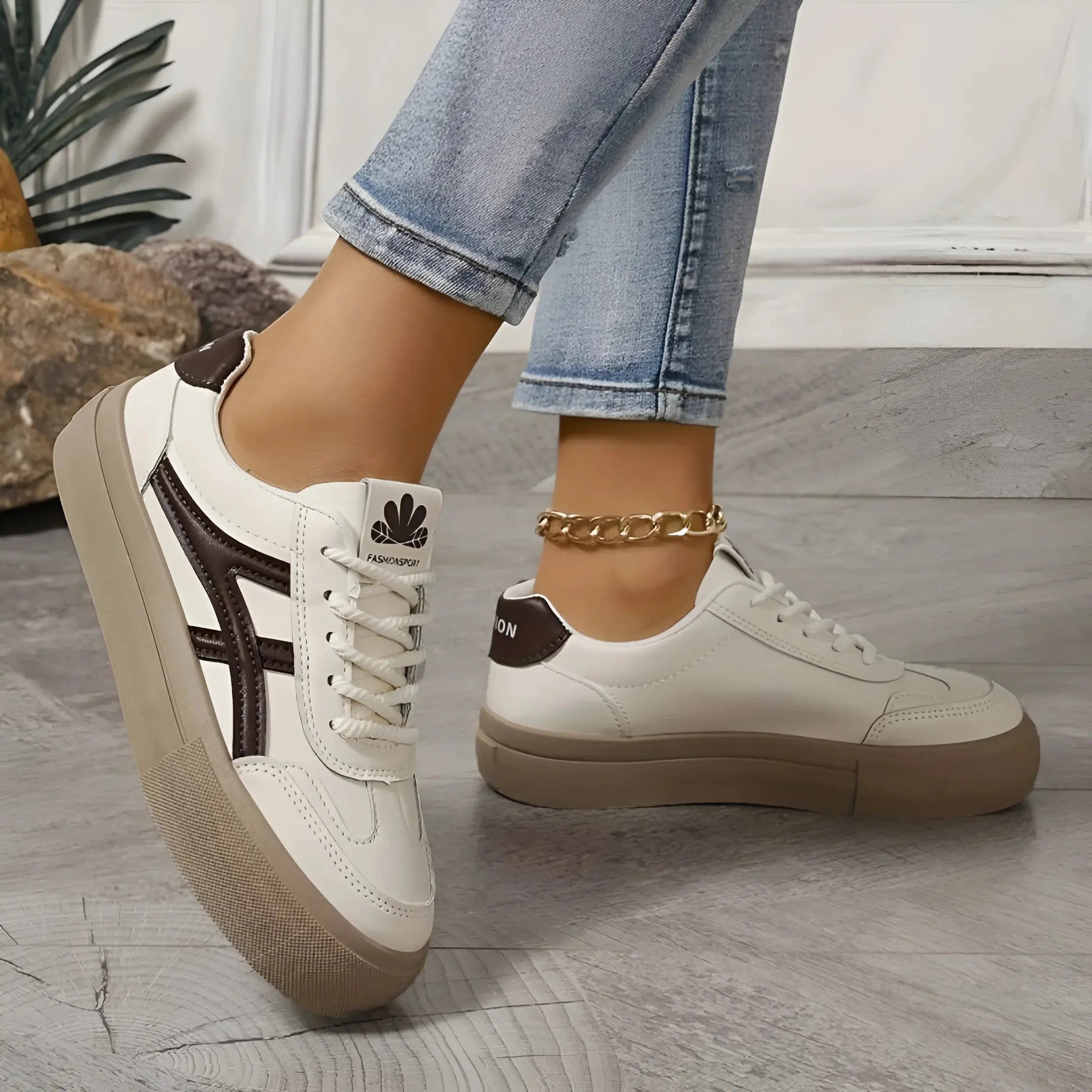 Stylische Strick-Sneaker mit Schnürung für Frauen