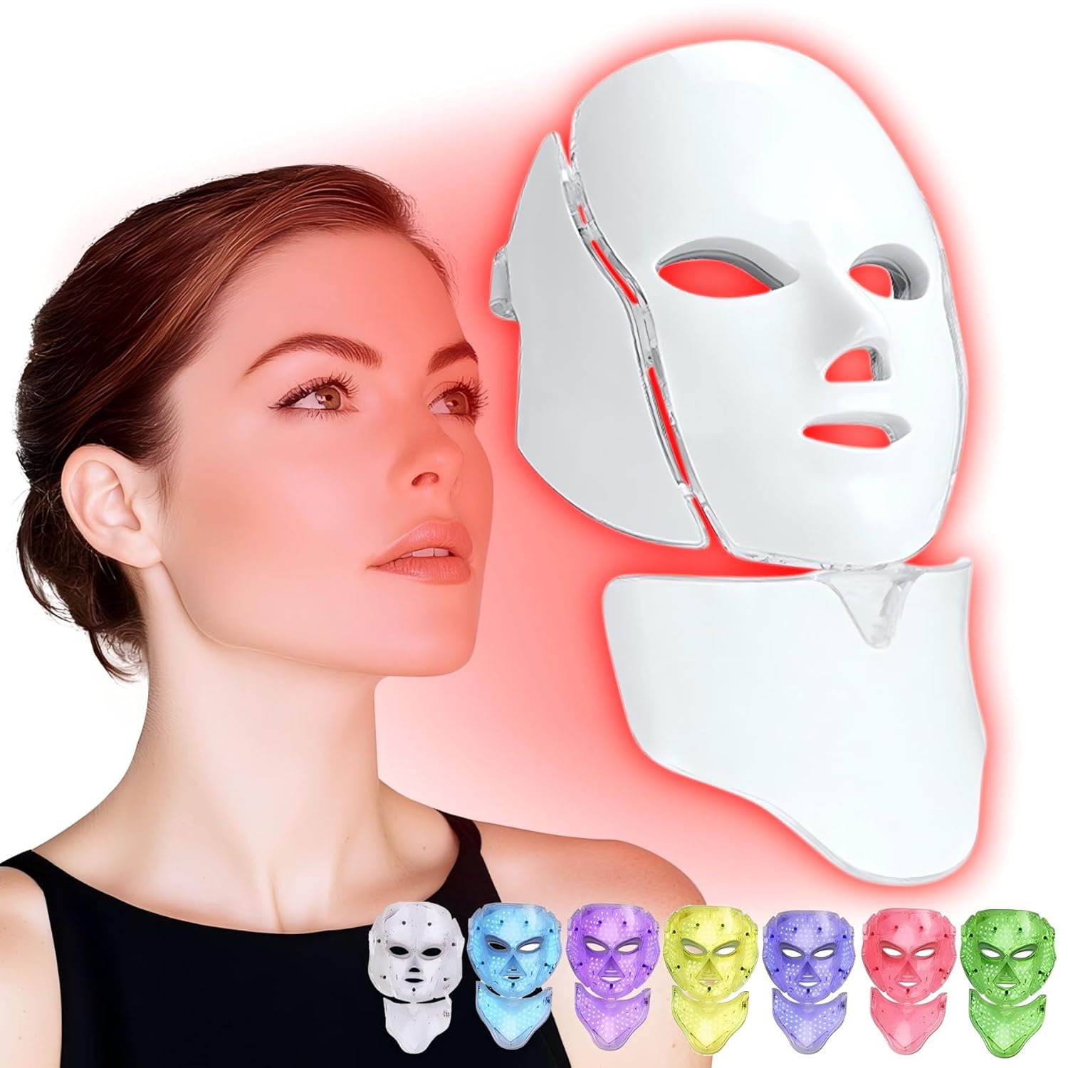 TherapyMask™ – 7-Farben LED-Gesichtsmaske, kabellos & wiederaufladbar [50% Rabatt]