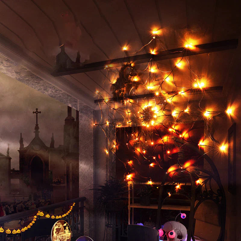 SpiderLight™ – Halloween-Spinnennetzlichter Party Dekoration [50% Rabatt]