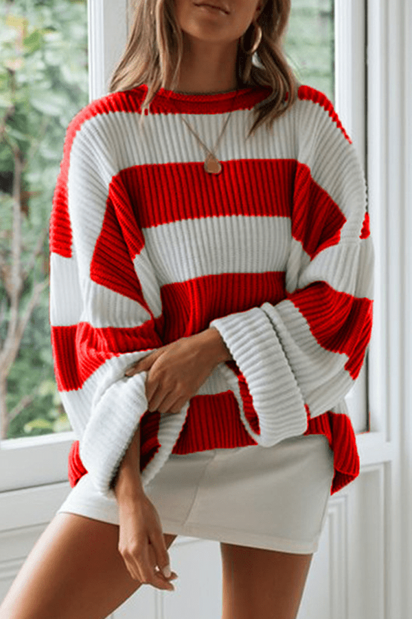 Moderner weicher Strickpullover mit langen Ärmeln Für Frauen