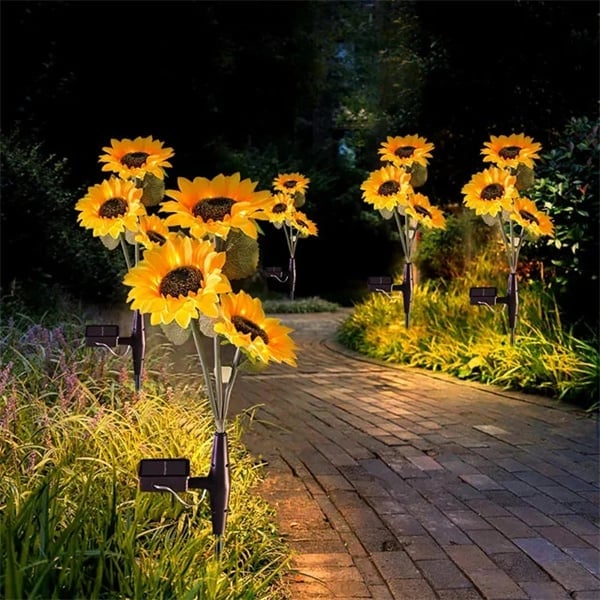 Solar Gartenleuchten Sonnenblumen Warmweiß Außenbeleuchtung Wetterfest product image 10