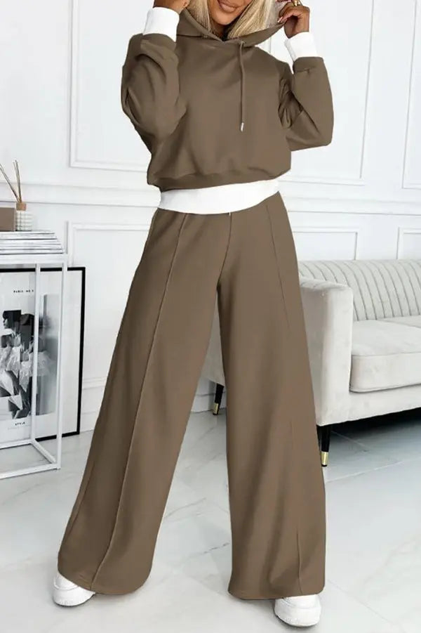 Damen Kapuzenpullover und weites Hosen-Set