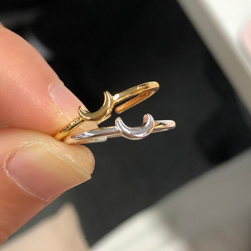 Kleiner Halbmond Ästhetischer Ring Für Damen
