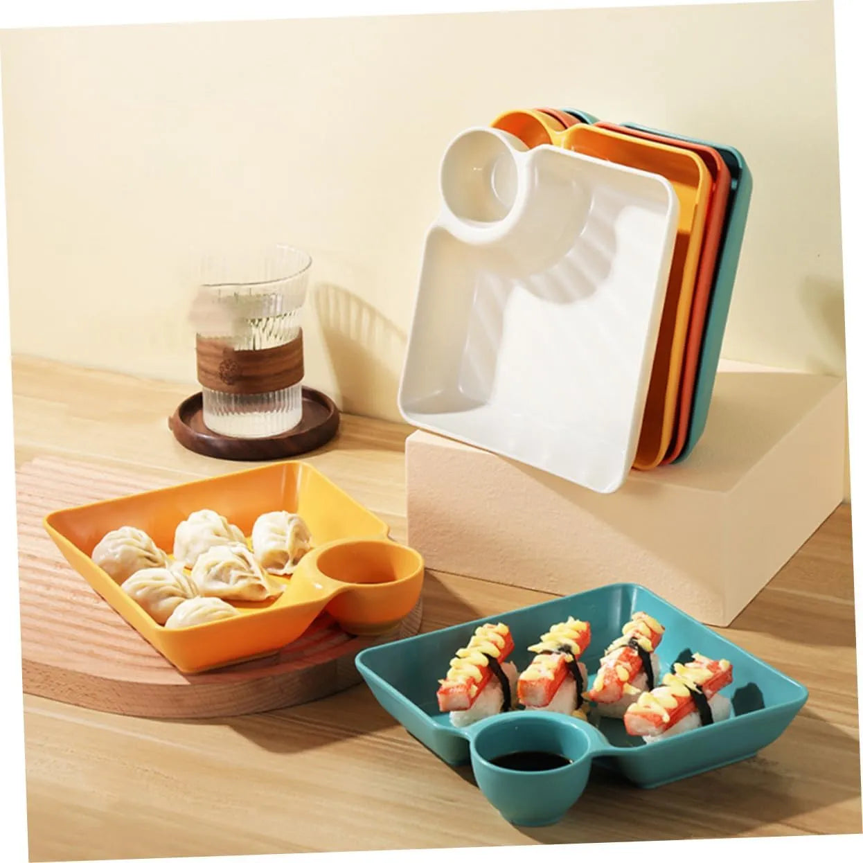 Snack- & Dip-Teller – Soßenschale, Stapelbar, 4 Farben product image 4