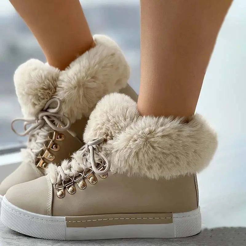 Plüsch-Knöchelstiefel für Frauen