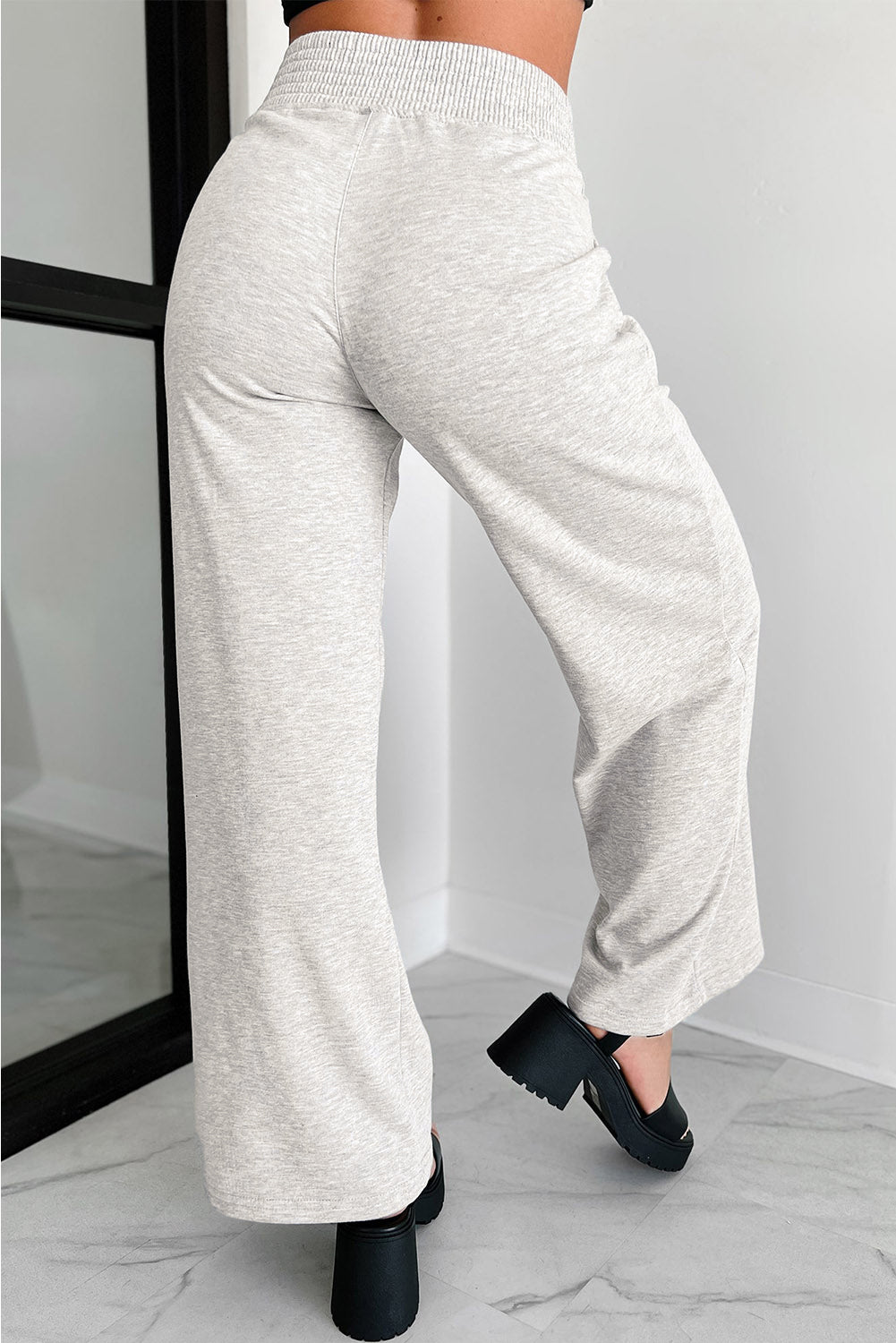 Hellgraue Lounge-Hose mit Cross-Waist Für Frauen