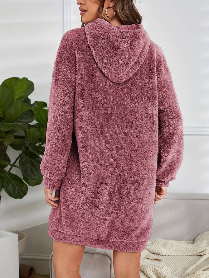 Gemütlicher Teddy Hoodie Für Herbstwärme Für Frauen