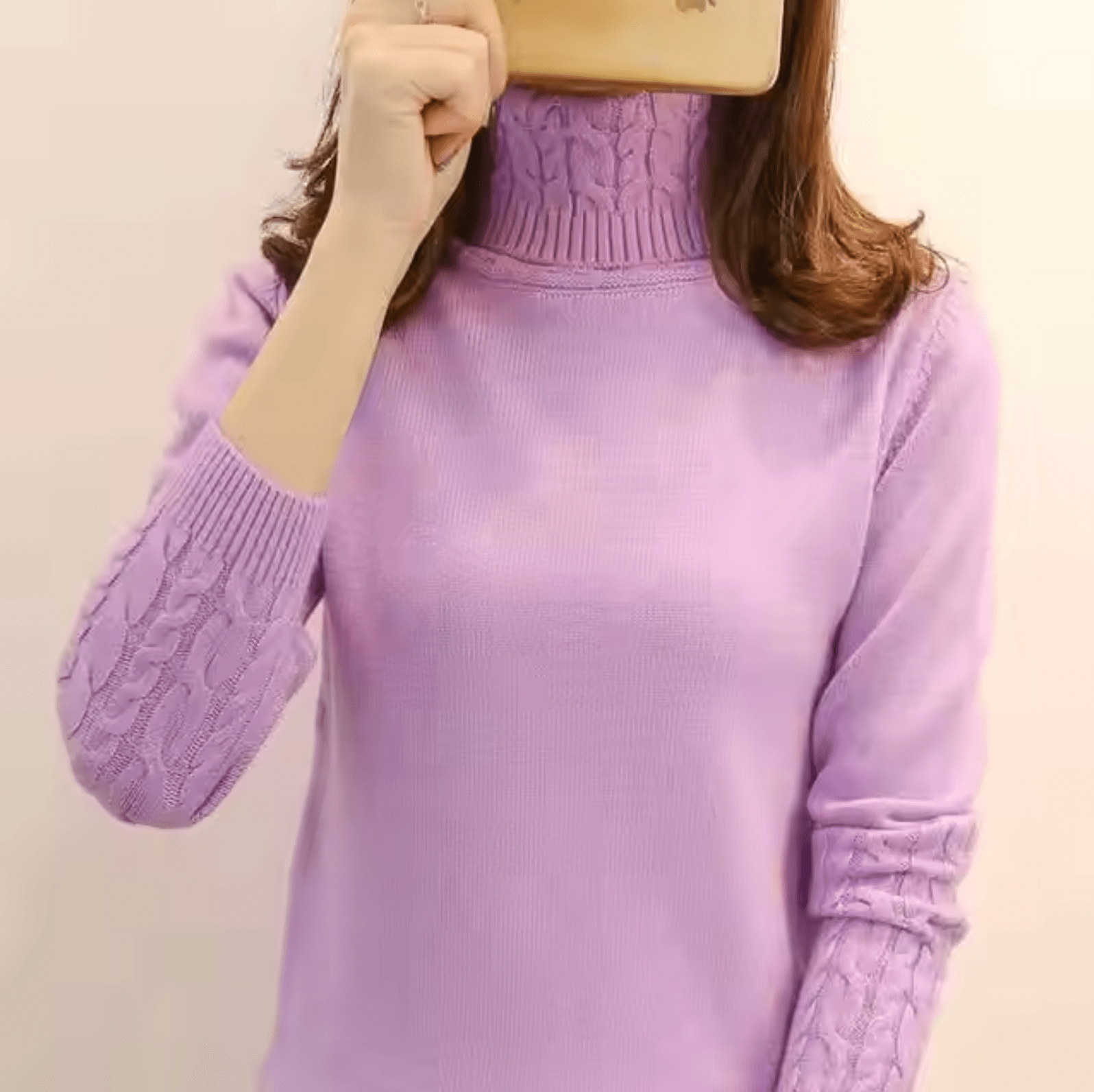 Klassischer Rollkragenpullover aus Wolle für Damen
