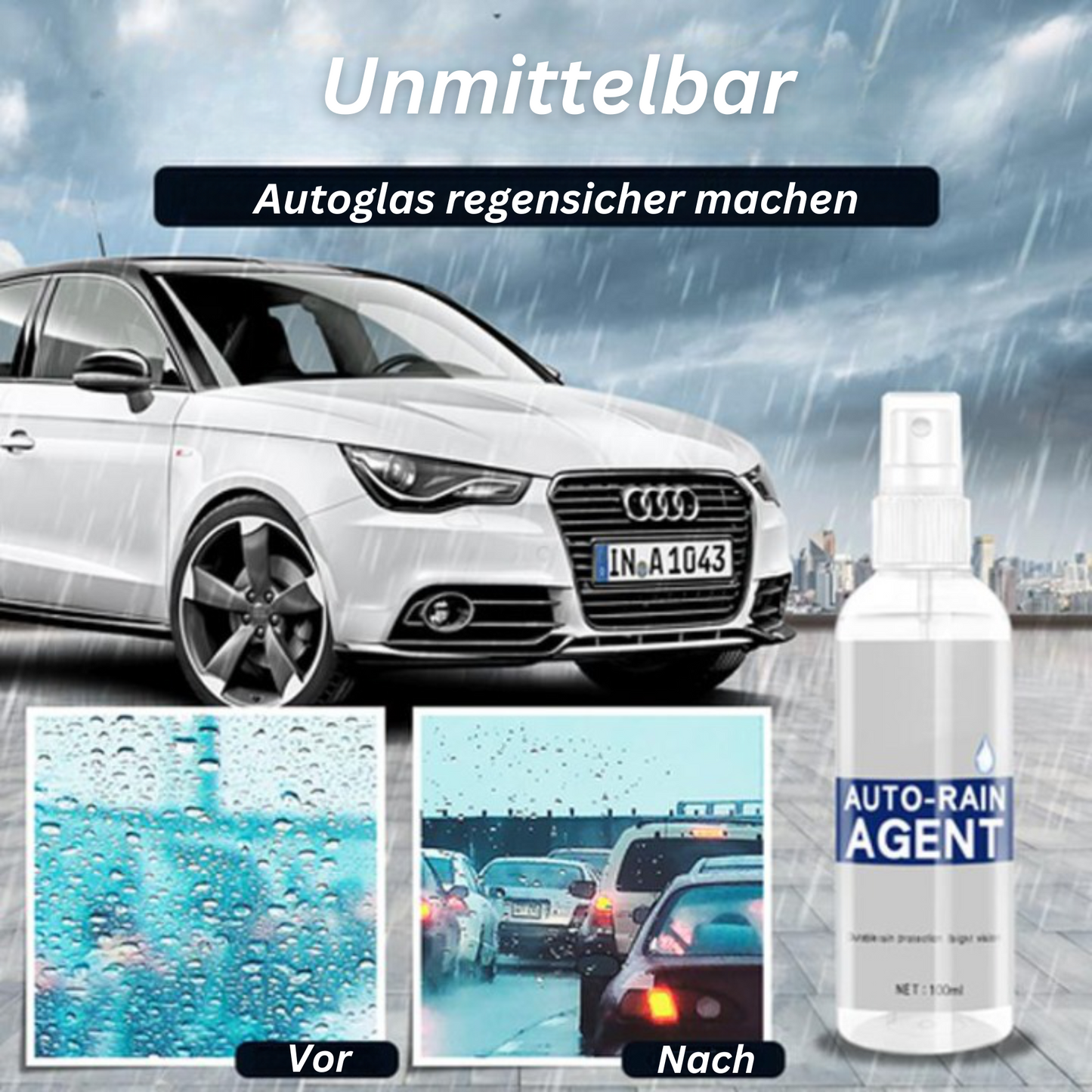 RainDefy™ – Anti-Beschlag, regenabweisendes Mittel für klare, sichere Sicht [1 + 1 Gratis]